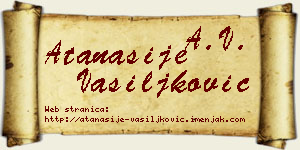 Atanasije Vasiljković vizit kartica